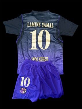 Kids Lamine Yamal #10 Purple Soccer Jersey & Shorts Kobe Bryant 2026